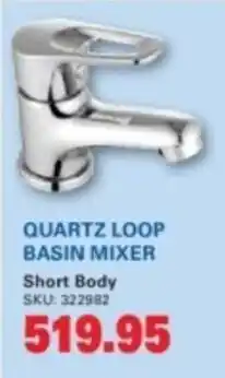 Cashbuild Quartz loop basin mixer short body offer