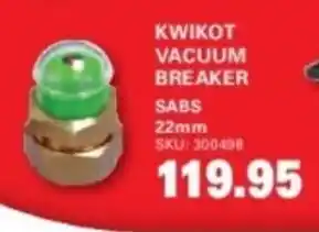Cashbuild Kwikot vacuum breaker offer