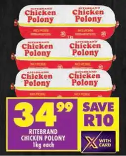 Shoprite Ritebrand chicken polony offer
