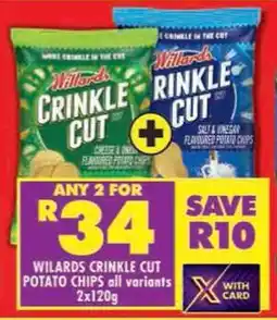 Shoprite Willards crinkle cut potato chips all variants offer