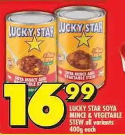 Shoprite Lucky star soya mince & vegetable stew all variants offer