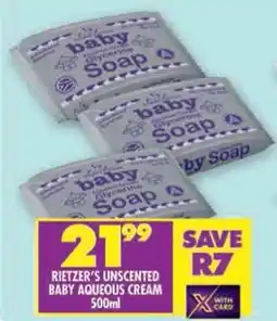 Shoprite Rietzer's unscented baby aqueous cream offer