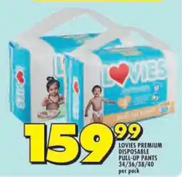 Shoprite Lovies premium disposable pull-up pants offer