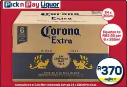 Pick n Pay Corona Extra or Cero Non-returnable Bottles offer