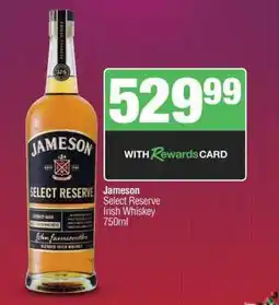 Spar Tops Jameson Select Reserve Irish Whiskey 750ml offer
