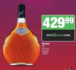 Spar Tops MEUKOW VS DE LUXE COGNAC 750ML offer