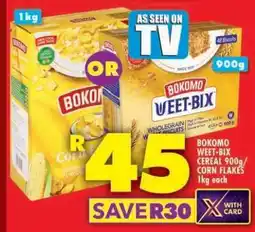Shoprite Bokomo Weet-Bix Cereal 900g/ Corn Flakes 1kg each offer