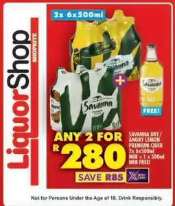 Shoprite Savanna Dry/Angry Lemon Premium Cider offer