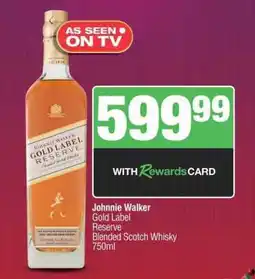 Spar Tops Johnnie Walker Gold Label Reserve offer