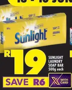 Shoprite Sunlight Laundry Soap Bar-500g Each offer