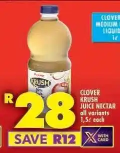 Shoprite Clover Krush Juice Nectar offer