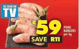 Shoprite Pork Bangers offer