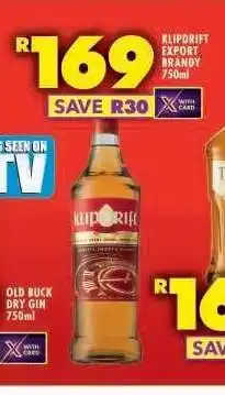 Shoprite KLIPDRIFT EXPORT BRANDY 750ml offer