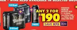 Shoprite WINDHOEK PREMIUM DRAUGHT BEER offer