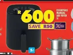 Shoprite ESSENTIALS MANUAL AIR FRYER 5L offer