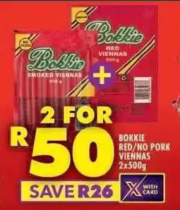Shoprite Bokkie Red/No Pork Viennas offer