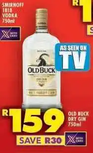 Shoprite Old Buck Dry Gin 750ml offer
