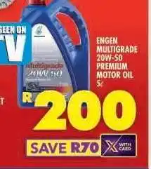 Shoprite Engen Multigrade 20W-50 Premium Motor Oil 5L offer
