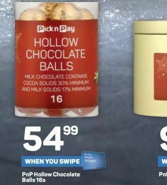 Pick n Pay Pnp chocolate balls offer