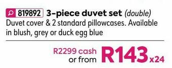 HomeChoice 3-piece duvet set offer