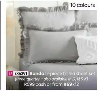 Ronda 5-piece frilles sheet set