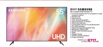 HomeChoice Samsung 55" crystal uhd smart tv offer