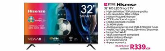 HomeChoice Hisense 32" hd led smart tv offer