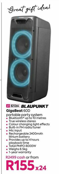 HomeChoice Blaupunkt gigabeat 60d portable party system offer