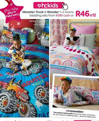 HomeChoice Monster truck & wonder 1-2 rooms bedding sets offer