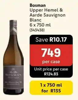 Makro Bosman Upper Hemel & Aarde Sauvignon Blanc offer