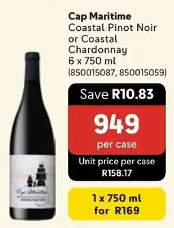 Makro Cap Maritime Coastal Pinot Noir or Coastal Chardonnay offer