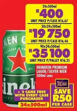 Shoprite Liquor Heineken premium lager/ silver beer cans offer