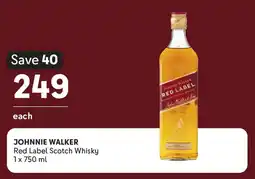 Makro’s liquor JOHNNIE WALKER Red Label Scotch Whisky offer