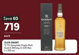 Makro’s liquor GLEN GRANT 12 YO Speyside Single Malt Scotch Whisky In Gift Box offer
