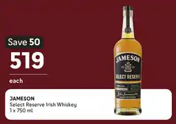 Makro’s liquor JAMESON Select Reserve Irish Whiskey offer