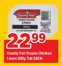 OK Grocer County Fair Frozen Chicken Livers Tub offer