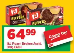 OK Grocer I&J Frozen Beefers Asstd. offer