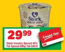 OK Grocer Stork Country Spread 40% Fat Spread Tub offer