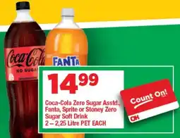 OK Grocer Coca-Cola Zero Sugar Asstd., Fanta, Sprite or Stoney Zero Sugar Soft Drink offer