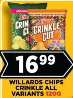 Goal Supermarket Willards chips crinkle all variants offer