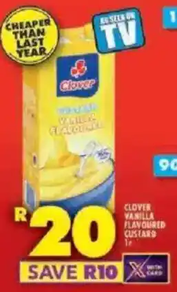 Shoprite Clover vanilla flavoured custard offer