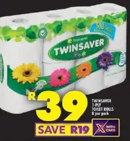 Shoprite Twinsaver 1-ply toilet rolls offer