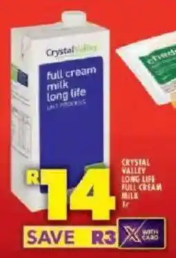 Shoprite Crystal valley long life full cream milk offer