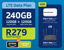 Telkom LTE Data Plan 240GB offer