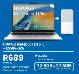 Telkom HUAWEI MateBook D16 i5 + E5586-326 offer