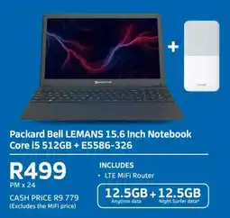 Telkom Packard Bell LEMANS 15.6 Inch Notebook Core i5 512GB + E5586-326 offer