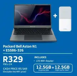 Telkom Packard Bell Aston N1 + E5586-326 offer