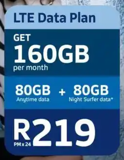 Telkom LTE Data Plan 160GB offer