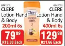 KitKat Cash and Carry CLERE Lotion Hand & Body 200ml 6s offer