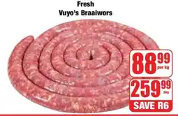 Boxer Fresh Vuyo's Braaiwors offer